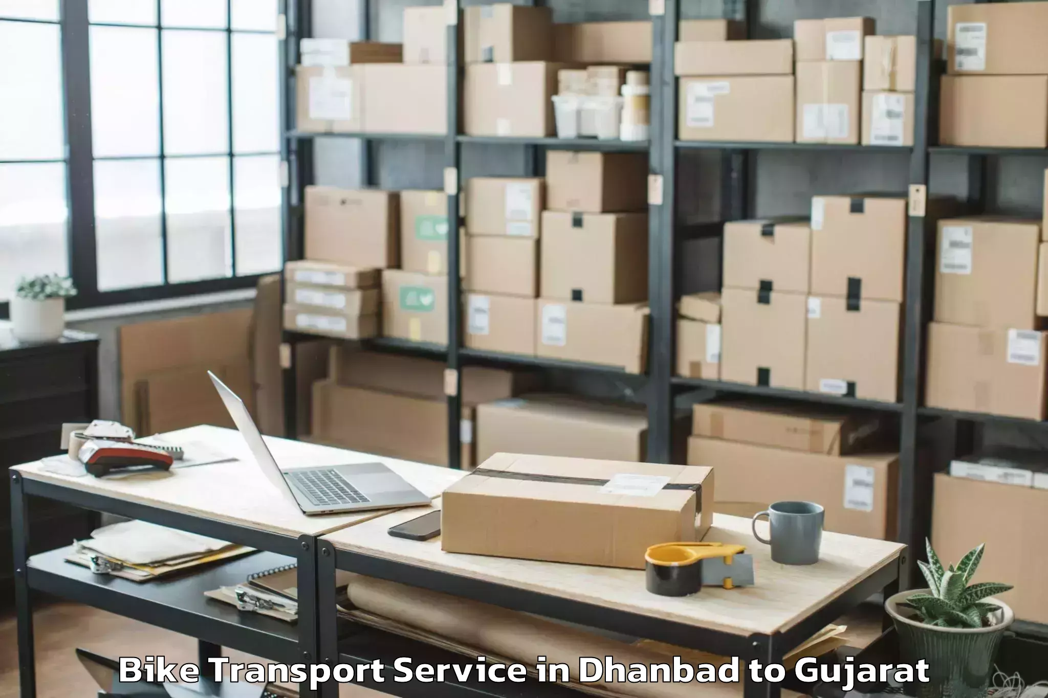 Hassle-Free Dhanbad to Godhra Bike Transport